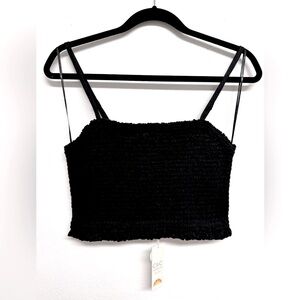 BNWT C&C California Linen Crop Top BLK